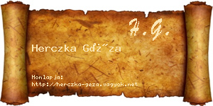 Herczka Géza névjegykártya